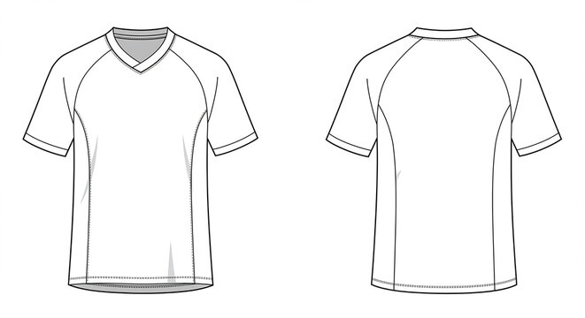 Clean Line Art Raglan Short Sleeve T Shirt Fashion Template