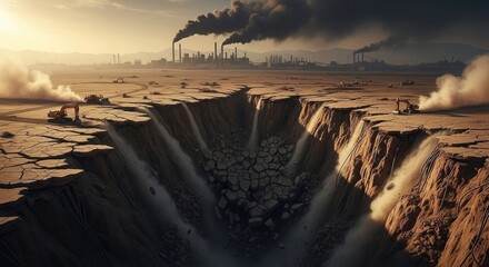 Environmental damage industrial landscape