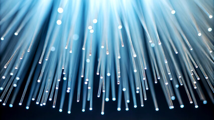 Illuminating Fiber Optic Technology Display Modern Laboratory High-Resolution Imagery Dark Background Close-Up Perspective Insights into Optical Communication and Innovation