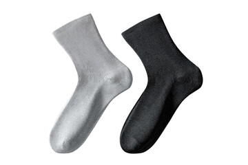 Two ankle socks, light gray and dark gray,  are displayed in a studio shot