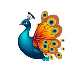 Fototapeta premium Peacock Butterfly Hybrid Animal Icon