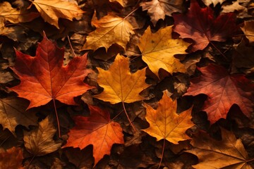 Fototapeta premium Vibrant autumn leaves background.