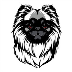 Pekingese Animal Black Icon