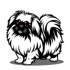 Pekingese Animal Black Icon
