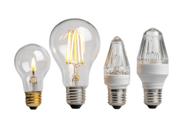 Four different LED light bulbs, various shapes and sizes