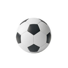 Fototapeta premium Classic black and white soccer ball with stitched panels on a white background