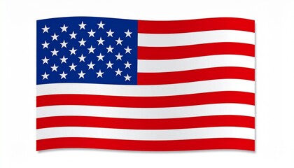 american flag on white 
