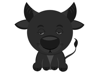 A black buffalo or Water buffalo (Bubalus arnee migona) buffalo which commonly lives in swampy areas which can still be found in areas, vector illustrator