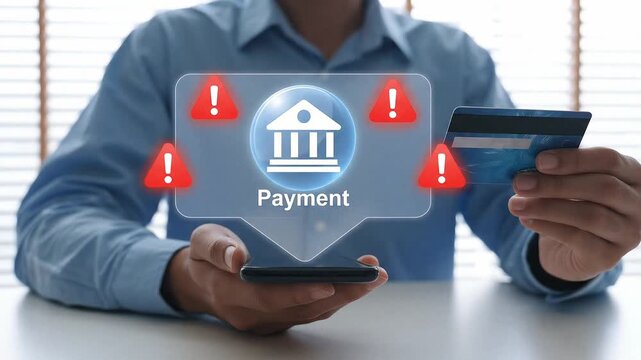 Bank Account Blocked Notification with Credit Card and Smartphone, Online Banking Access Denied Alert for Frozen Funds and Unavailable Withdrawals