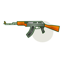 Stylized automatic assault rifle weapon illustration vectors