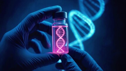 Discovering genetic research with glowing DNA samples in a laboratory setting