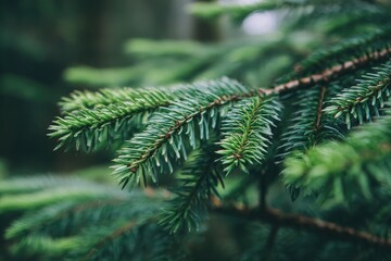 Obraz premium Close-up of vibrant green pine needles