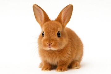 Obraz premium A Young Orange Rabbit in a White Spotlight