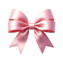 a realistic pink bow isolated on white background