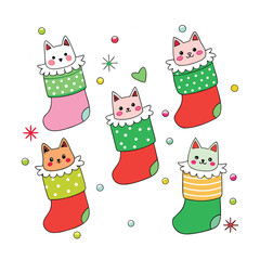 A seamless vector pattern with cute cartoon Santa Claus, snowmen, and gifts for a festive Christmas holiday celebration