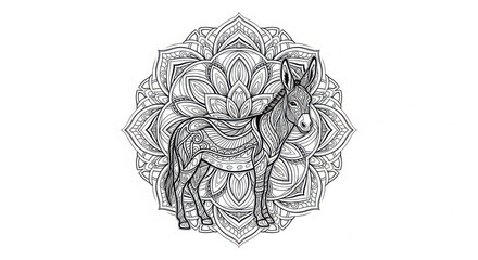 Intricate mandala elephant design