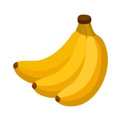 Yellow bananas isolated on a white background.