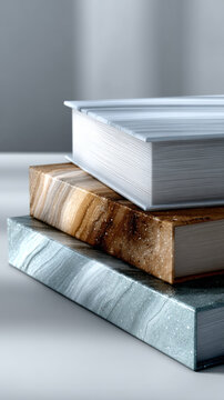 Stack of Books with Textured Covers