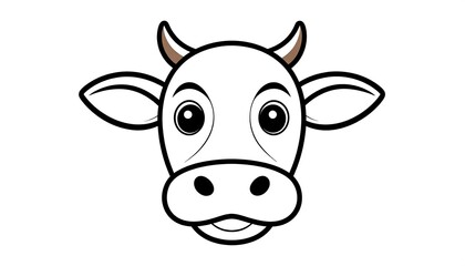 Cute cartoon cow head (2)