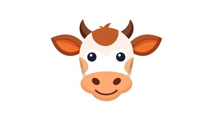 Cute cartoon cow head