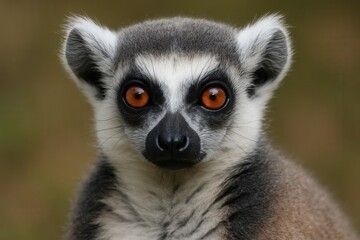 Fototapeta premium Capturing the Curious Gaze of a Ring-Tailed Lemur