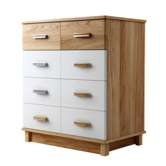 Drawer chest isoleted on transparent background .