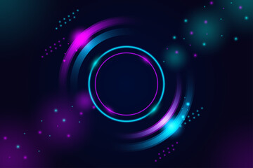 Abstract Glowing Target Rings Background - Futuristic Portal Design
