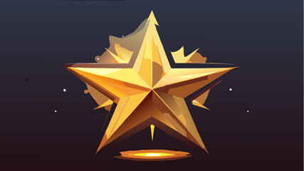 Obraz premium golden star on black background