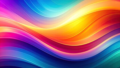 Dynamic abstract waves background with vibrant colors gradient and curved shapes