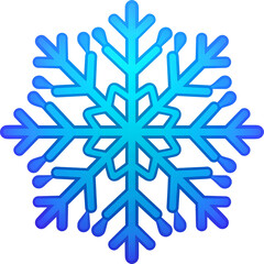 Fototapeta premium Geometric Snowflake with Gradient Blue Glow, Digital Style Icon with Soft Shadows, Transparent Background
