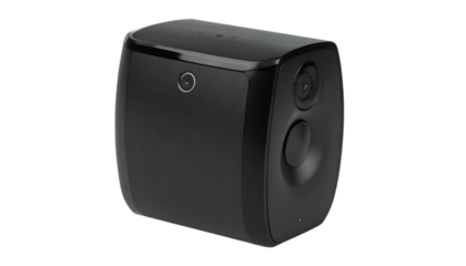 Sleek black security camera for home surveillance, providing safety and peace of mind with its advanced monitoring technology on transparent background