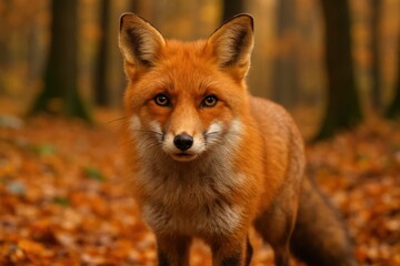 Fototapeta premium A Fox's Gaze in the Forest