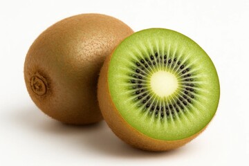 Obraz premium A Kiwi Fruit Split Open to Reveal Its Vibrant Green Interiors