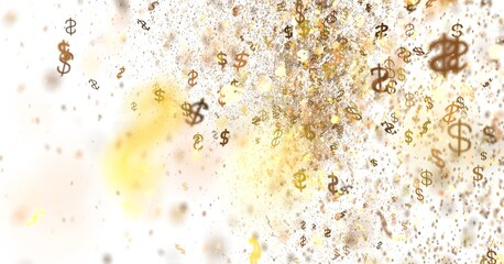 Abstract background with golden dollar signs. Perfect for finance, business, and wealth concepts.