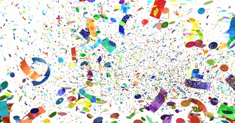 Festive background image of colorful confetti exploding. Perfect for celebrations and parties.