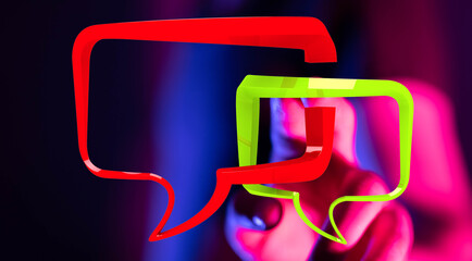 Abstract image of colorful speech bubbles,ideal for communication, dialogue, and conversation concepts.