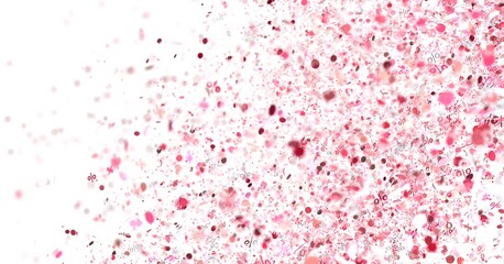 Abstract background with pink confetti and percentage symbols. Perfect for sale banners and promotions.