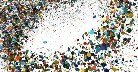 A vibrant image of colorful confetti exploding. Perfect for celebrations, parties, and festive designs.
