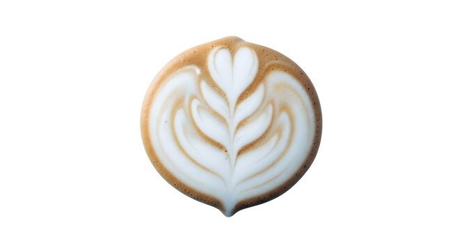 Latte Art Foam Topping for a Functional Coffee Elixir, Isolated on White Background
