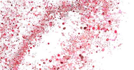 Abstract background with pink confetti and percentage symbols. Perfect for sales and discounts.