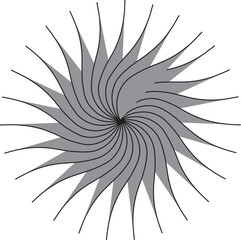 Abstract Spiral Floral Vector Pattern in Gray – Geometric Decorative Element
