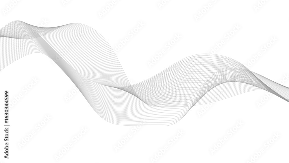 Canvas Prints abstract black lines wave curve motion on white background. perfect for use in digital science theme