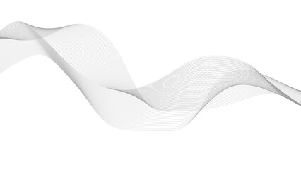 Abstract black lines wave curve motion on white background. Perfect for Use in Digital Science Themes, Network Technology Designs,