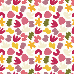 Abstract Organic Blob Shape Seamless Pattern Vector Design
