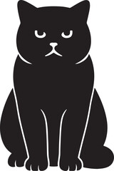Obraz premium Cute British Cat Silhouette – Front View Design