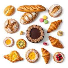 set of fresh croissants