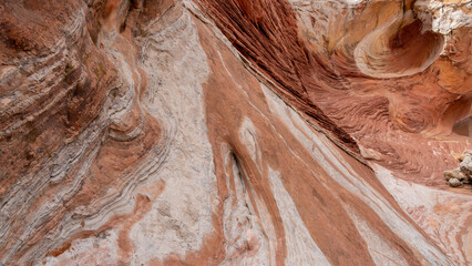 White Pocket in Utah, USA, a remote ecpanse of Navajo sandstone sculpted by wind and erosion into...