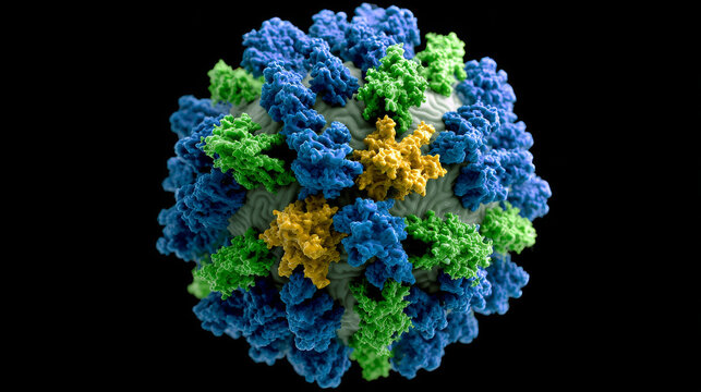 Adeno-associated virus (AAV), 3d illustration