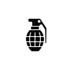 Black grenade icon on white background