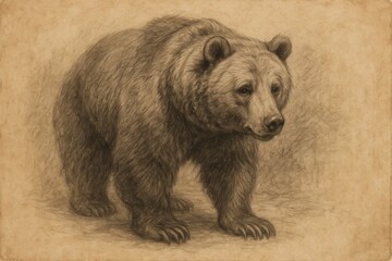 Fototapeta premium A Bear's Contemplative Stance